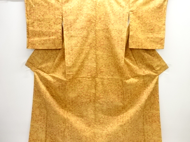 JAPANESE KIMONO / OSHIMA TSUMUGI / FLORAL PLANTS